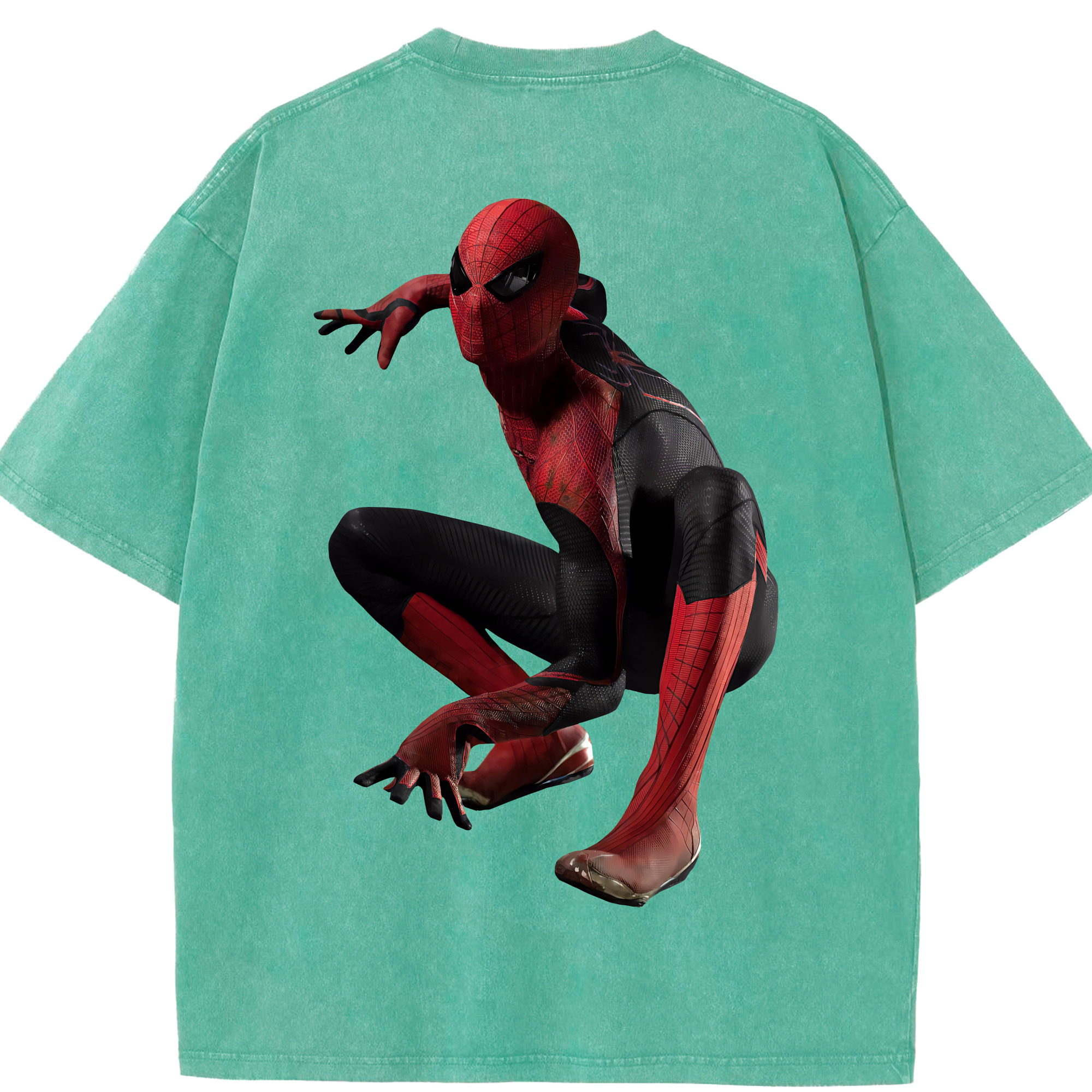 （画像用） Spider Man スパイダーマン 綿100% ヴィンテージ風 半袖Tシャツ（背面プリント）